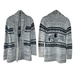 Goddis Tegan Boyfriend Grey Alpaca Cardigan Sweater S/M